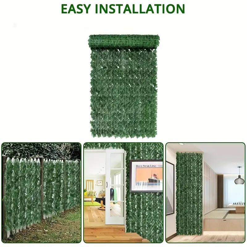 Artificial Green Fence Roll - 1pc, 300x100cm, for Outdoor Balcony & Garden Decor with Realistic Leaves, Ideal Christmas Tree Companion & Holiday Gift