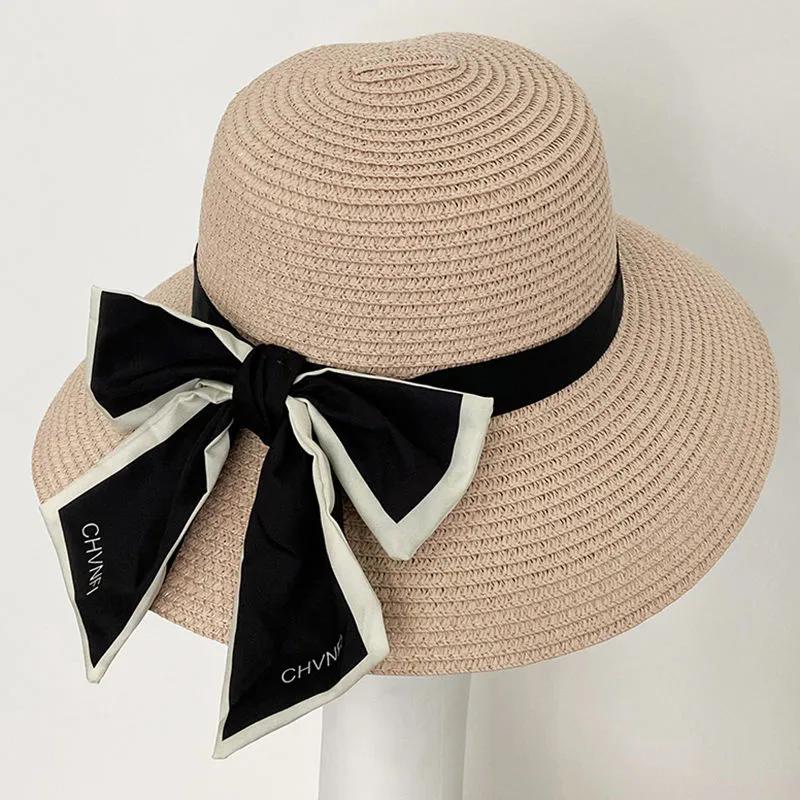 WTEMPO Casual Breathable Bow Sun Hats Women's Summer Large Brim Versatile Sun Protection Outdoor Bucket Hats