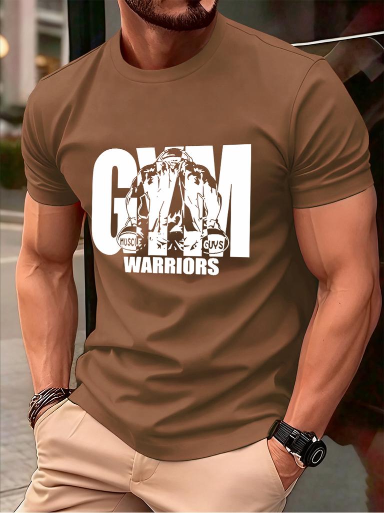 Gym Warriors Muscle Guys Printing Mens TShirt Cotton Summer Soft Tops Oversized ONeck Short Sleeve T Shirt Casual Male Clothes