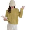 Retro Autumn and Winter Twist Crew Neck Pearl Buckle Knitted Cardigan Women's Soft Waxy Comfortable Versatile Sweater Jacket