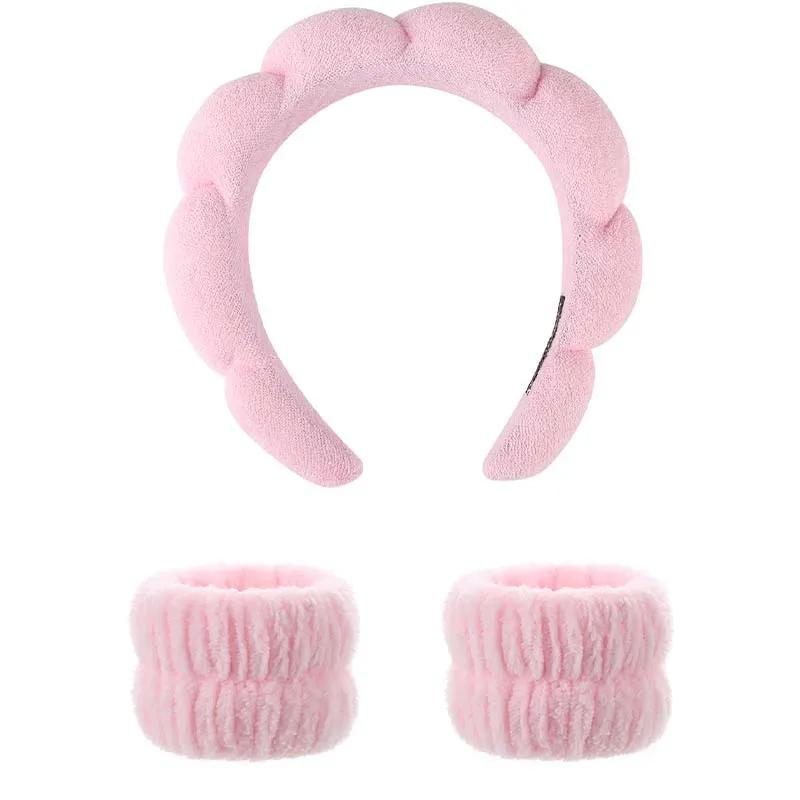 3 Stück Wasch Make-up Haarband Set Plüsch Schweißband Premium Ins Twist Haarbänder für Frauen Welle Geflochtenes Stirnband Haarschmuck