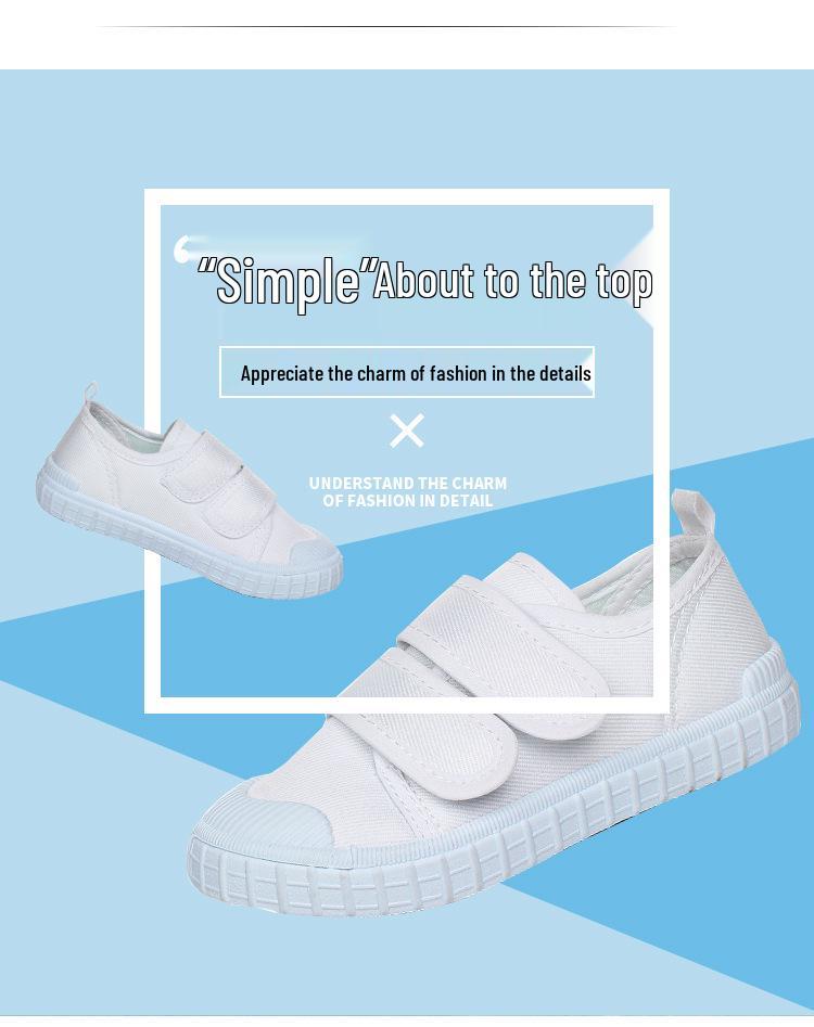 Kinder Weiße Canvas Schuhe - Unisex Indoor Kindergarten Tanz- und Sportschuhe