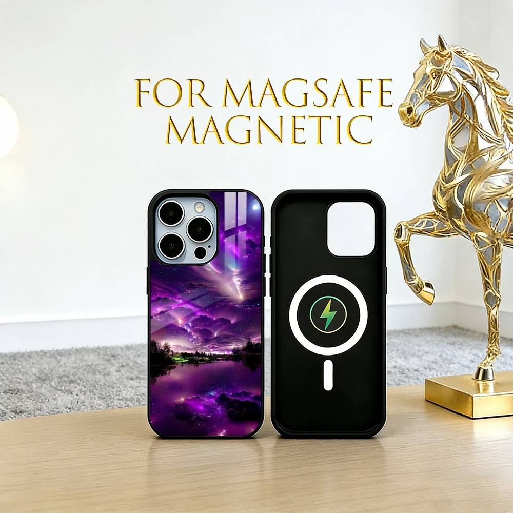 Northern Lights Phone Case For iPhone17,16,15,14,13,12,11 Plus,Pro Magnetic with Magsafe Wireless Charging