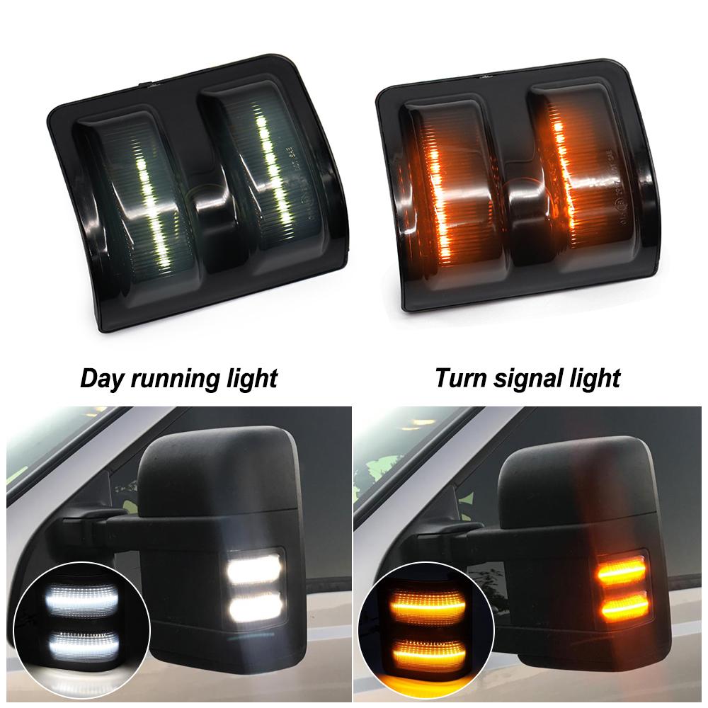 Switchback Lamp Single LED Mirror DRL Turn Signal Lights for Ford F250 F350 F450 F550 08-16 Indicator Bulbs