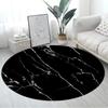 Marble Pattern Round Carpet Large Size Area Rugs for Living Room Bedroom Bathroom Soft Children Crawling Play Mat Home Decor