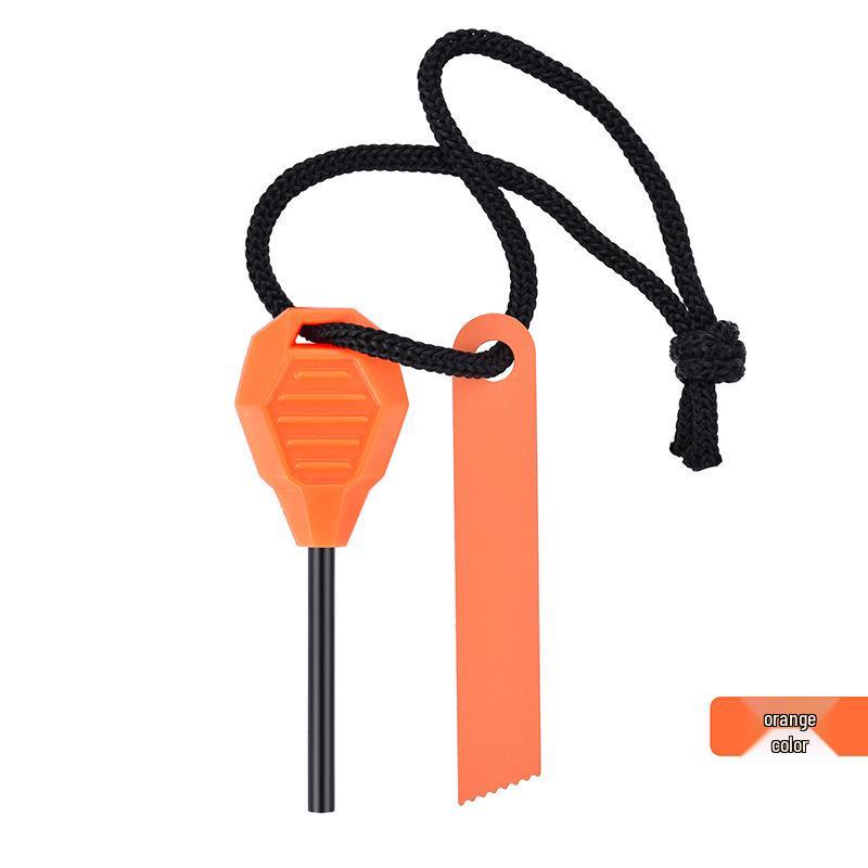 Waterproof Magnesium Fire Starter Rod with Flint, Bottle Opener & Measuring Tool for Outdoor Camping Survival.