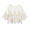 Dimanaf 2025 New Short T-Shirt Women Knitting Lace O-Neck Hollow Summer Style Basic Tops Tees Loose Clothing