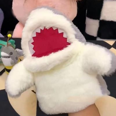Stuffed Plush Animal Toys Gray Shark Hand Finger Story Puppet Cute Dolls Educational Baby Toys Simulated Shark Children Gift