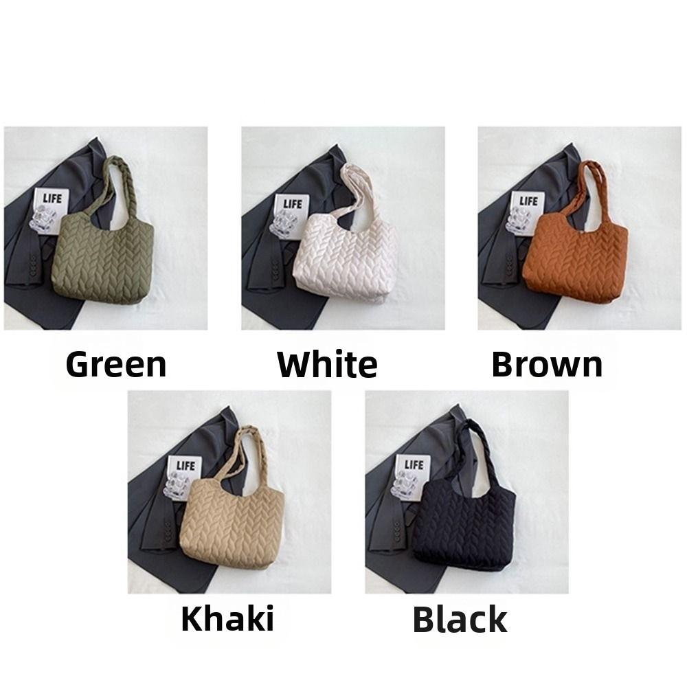 Měkká bavlnou polstrovaná prošívaná taška přes rameno Jednobarevná dámská podpažní taška Přenosné kabelky Víkend