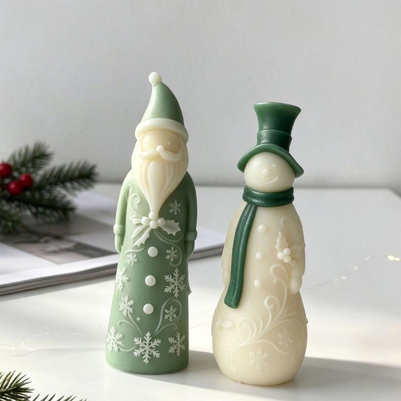 Flexible Candle Casting Form Requiring No Assembly, with Raised Christmas Character Relief for Holiday Projects