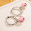 925 Zilver Verloving Luxe Sieraden Dames Roze Liefdeshart Dames Oorknopjes Elegante Accessoires Cadeau Geld 925