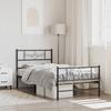 Metal Bed Frame with Headboard and Footboard Black 75 x 190 cm