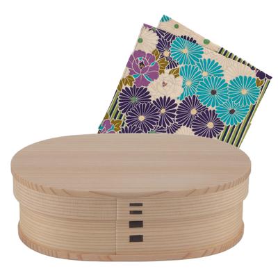 Odate Kogeisha Akita Cedr Magewappa Bento Bento Malá sada Furoshiki Fialová Modrá Bento Box Box Box Wappa Dřevěná Bento v Japonsku Uretanová barva