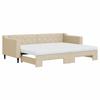 Vidaxl Sofa Rozsuwana Z Materacami, Kremowa, 80X200 Cm, Tkanina