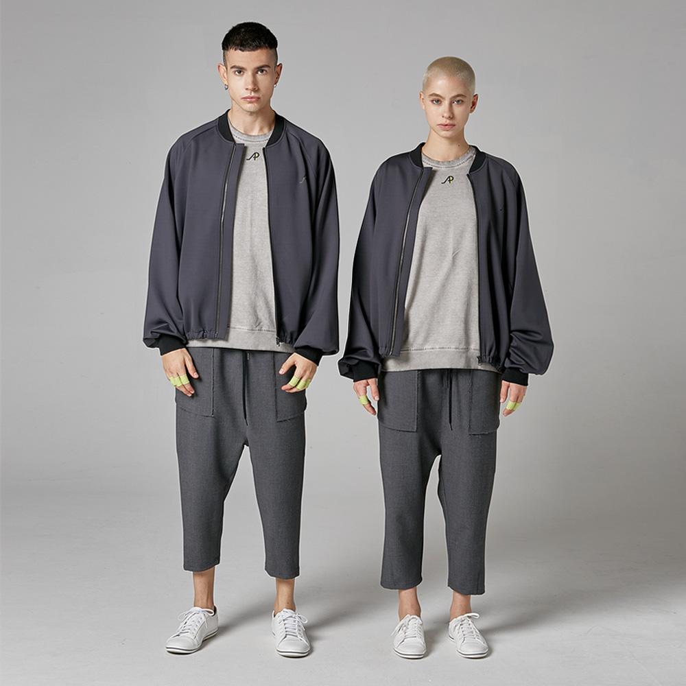 ATHPLATFORM Au02Pt02 Crop Baggy Pants_Melange Gray