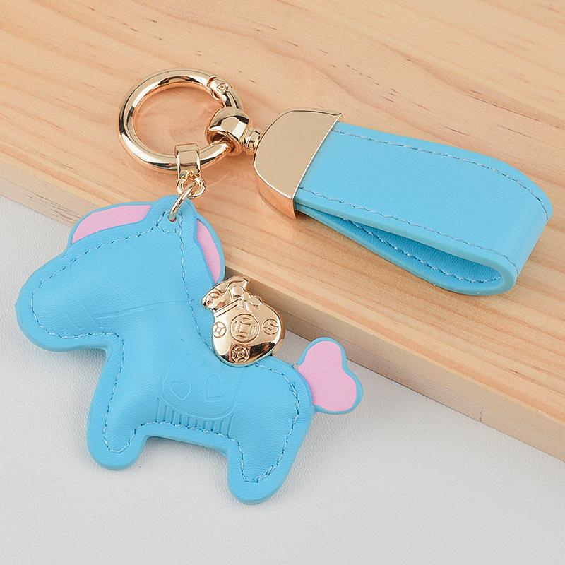 Pregevole Ciondolo Scuola in Pelle Cartoon - Portachiavi con Ciondolo Cavallo Carino Regalo