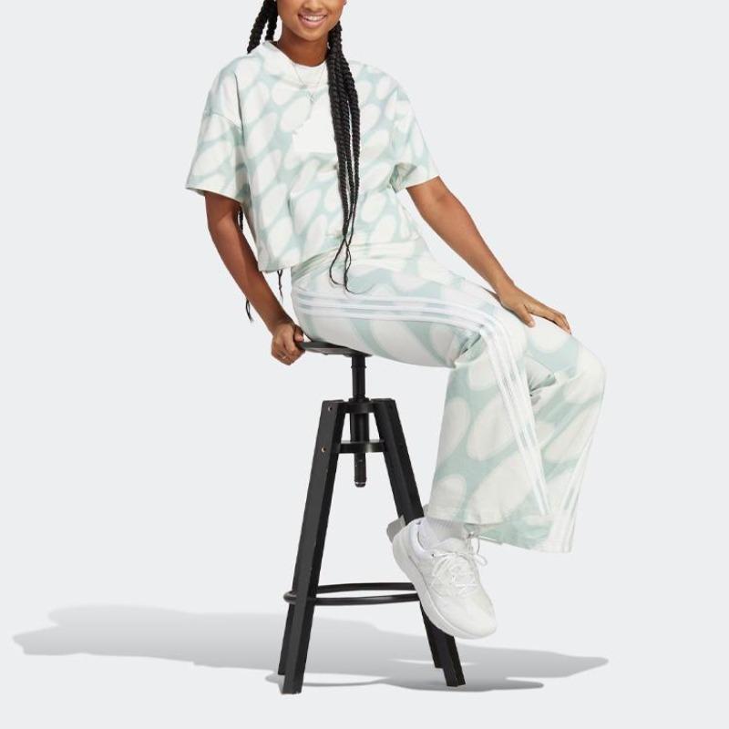 adidas X Marimekko Co-Branded Logo Print Casual Sports Short Sleeve T-Shirt Women Tops White HR8174