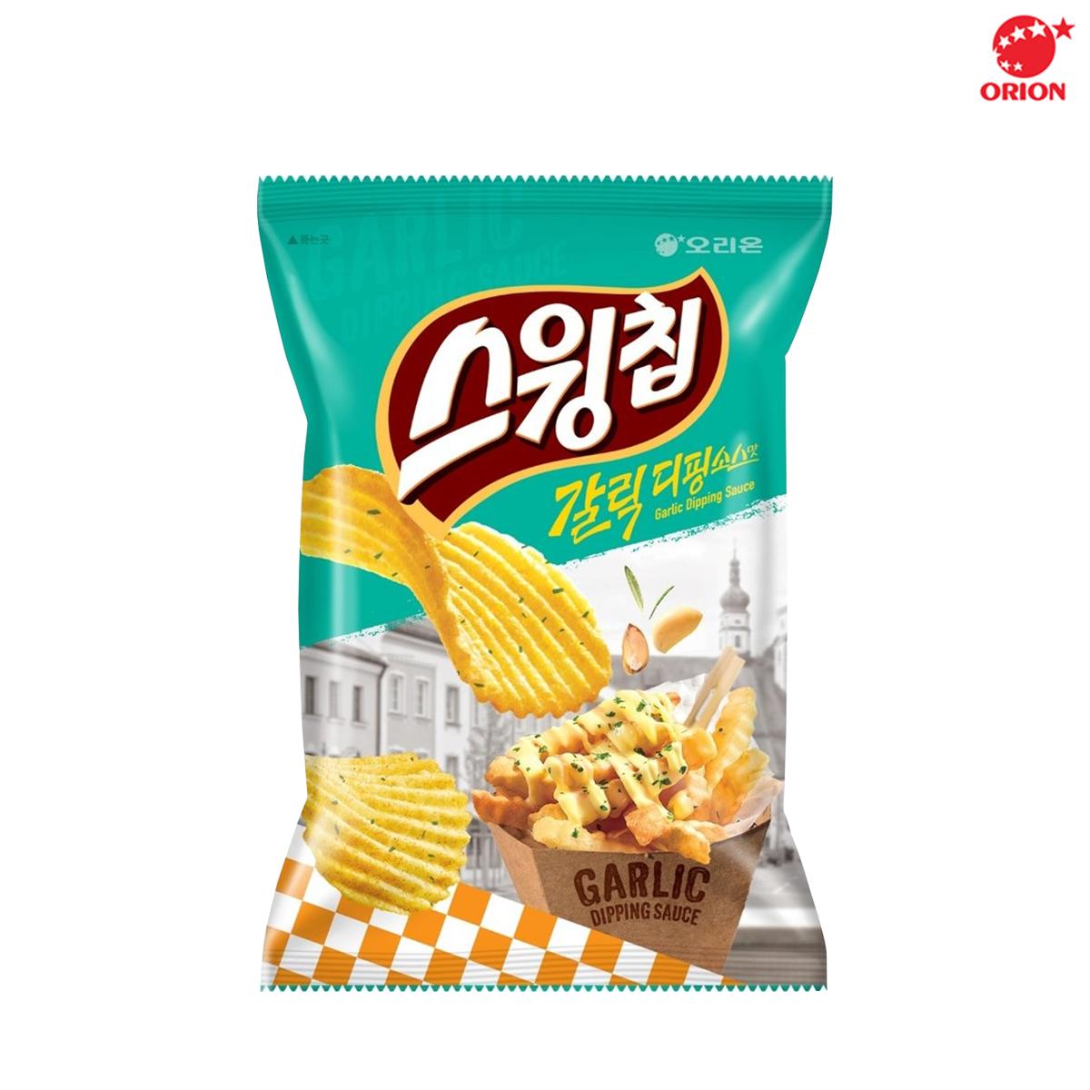 Orion Swing Chips Salsa Deeping Aglio Aroma 124g (5 diverse quantità)