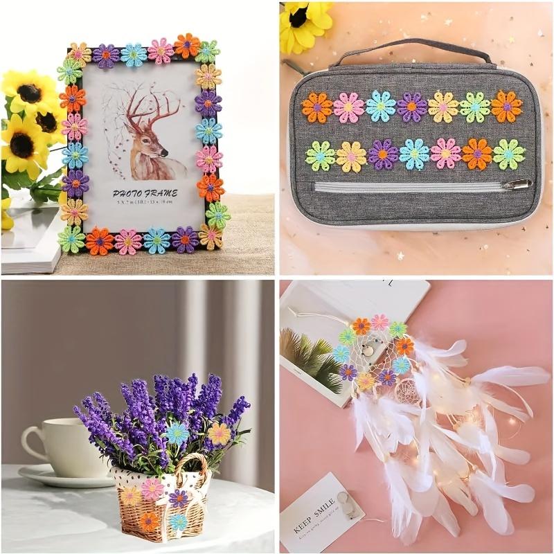 Vibrant Polyester Daisy Lace Trim 25mm Wide Colorful Knit Embroidery Ribbon, Perfect for DIY Crafts, Sewing, Patchwork & Wedding Decorations