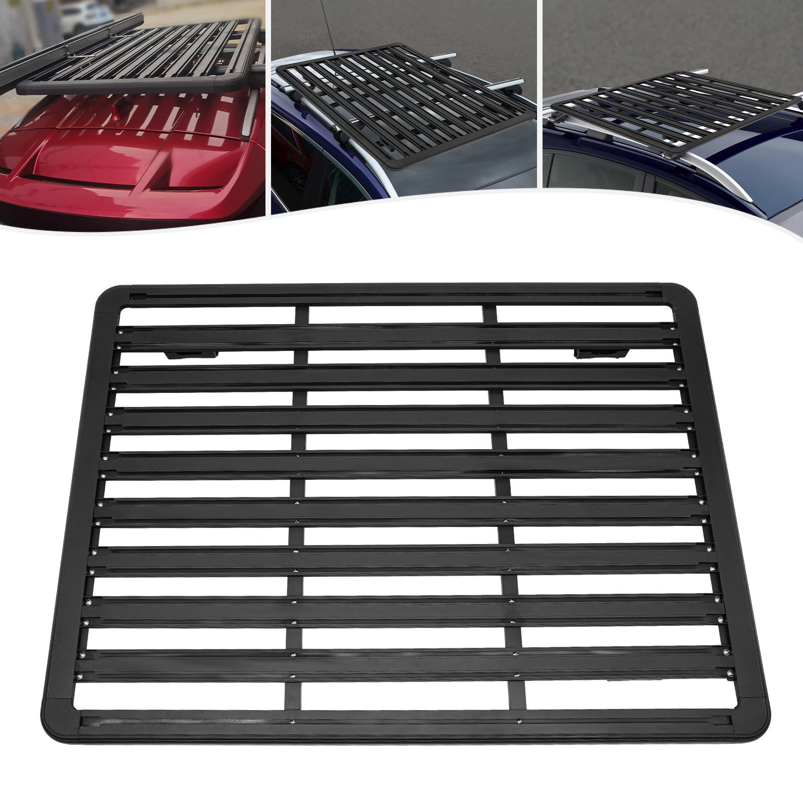 

Universal Aluminum Car Roof Top Platform Rack, Luggage Carrier for SUV Truck Van, Direct Mount 150-200kg Capacity Exterior Parts чёрный