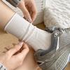 Women's Autumn and Winter Thick Pile Socks, Pure Cotton Mid-calf Long Socks, Versatile Autumn White Loose Cotton Socks for Women