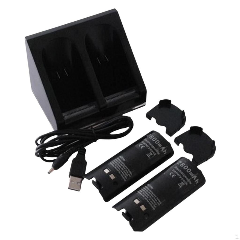 2 Port Charging Dock Rechargeable Charger for Wii Remote Controller White