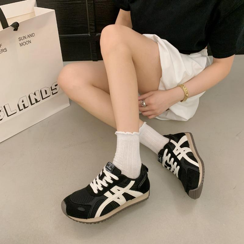 

Round head thick bottom breathable mesh women s autumn new lightweight and versatile casual sports shoes 40 чёрный