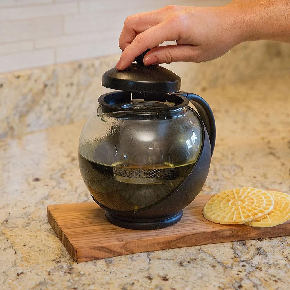 5 Cups Teapot with Infuser Dishwasher Safe Modern Glass Teapot Steeping Tea Durable Kitchenware Heat Resistant Hot Tea Pot