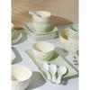 HANDUNYOU Creamy Green Ceramic Dinnerware Set