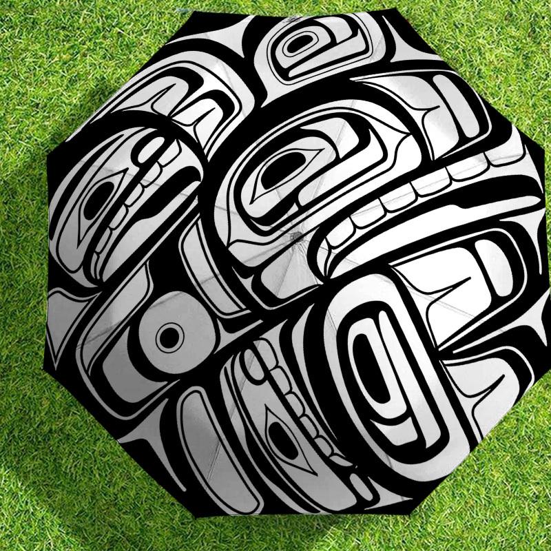 Native American Totem Pole Inspired Umbrella: A Unique Blend of Art and Functionality - Perfect for Outdoor Adventures, Travel Essentials 045