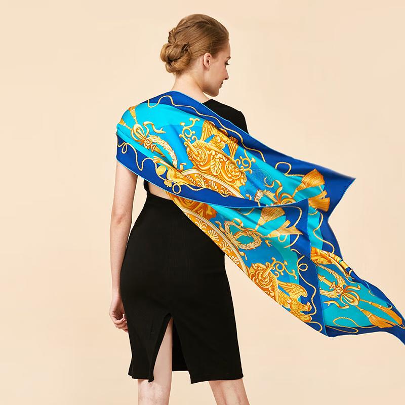 Aurora Golden Age Mulberry Silk Scarf 90x90cm