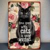 Vintage Cat Metal Sign 8x12 Inch Wall Decor for Home Kitchen Bathroom Cat Lover Gift