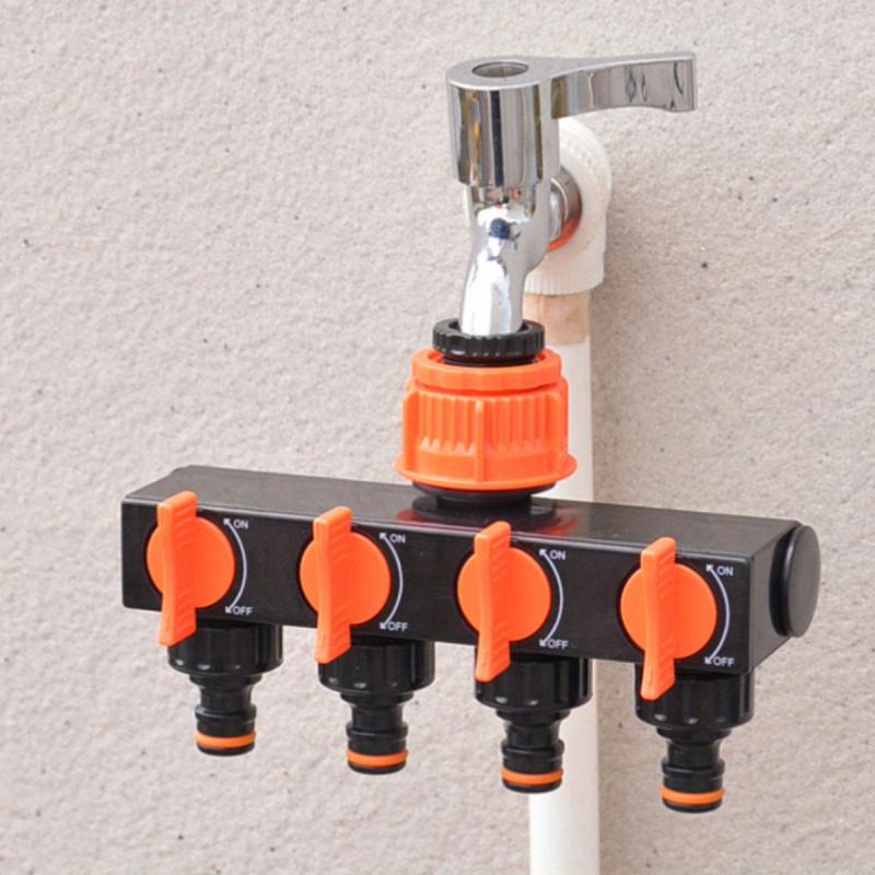 1pc, 4-way garden hose dispenser, diverter, faucet hose connector, hose moisture dispenser with 4 individual switches for outdoo
