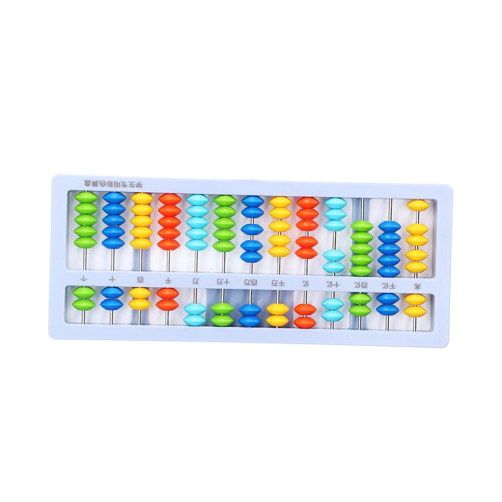 Abacus Small Portable Children"s Puzzle 13 Grades 7 Beads Mental Arithmetic Math AbacusBlue
