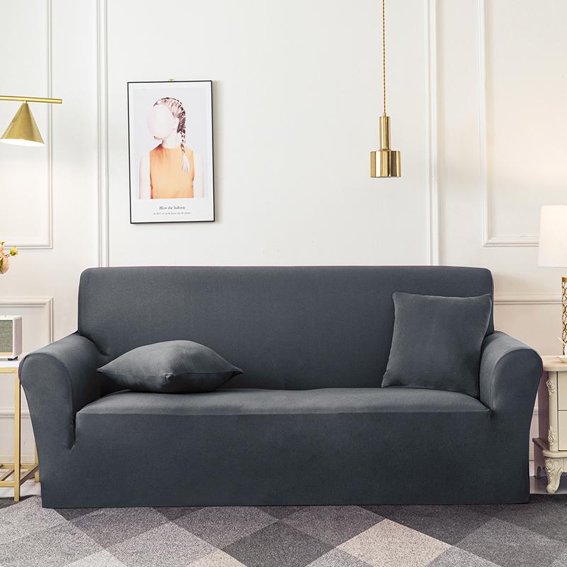 Einfarbige Sofabezüge für Wohnzimmer Elastischer Stretch Stuhlbezug Couchbezug 1/2/3/4 Sitzer Eck-L-Form Sofa Benötigt 2 Stück kaufen