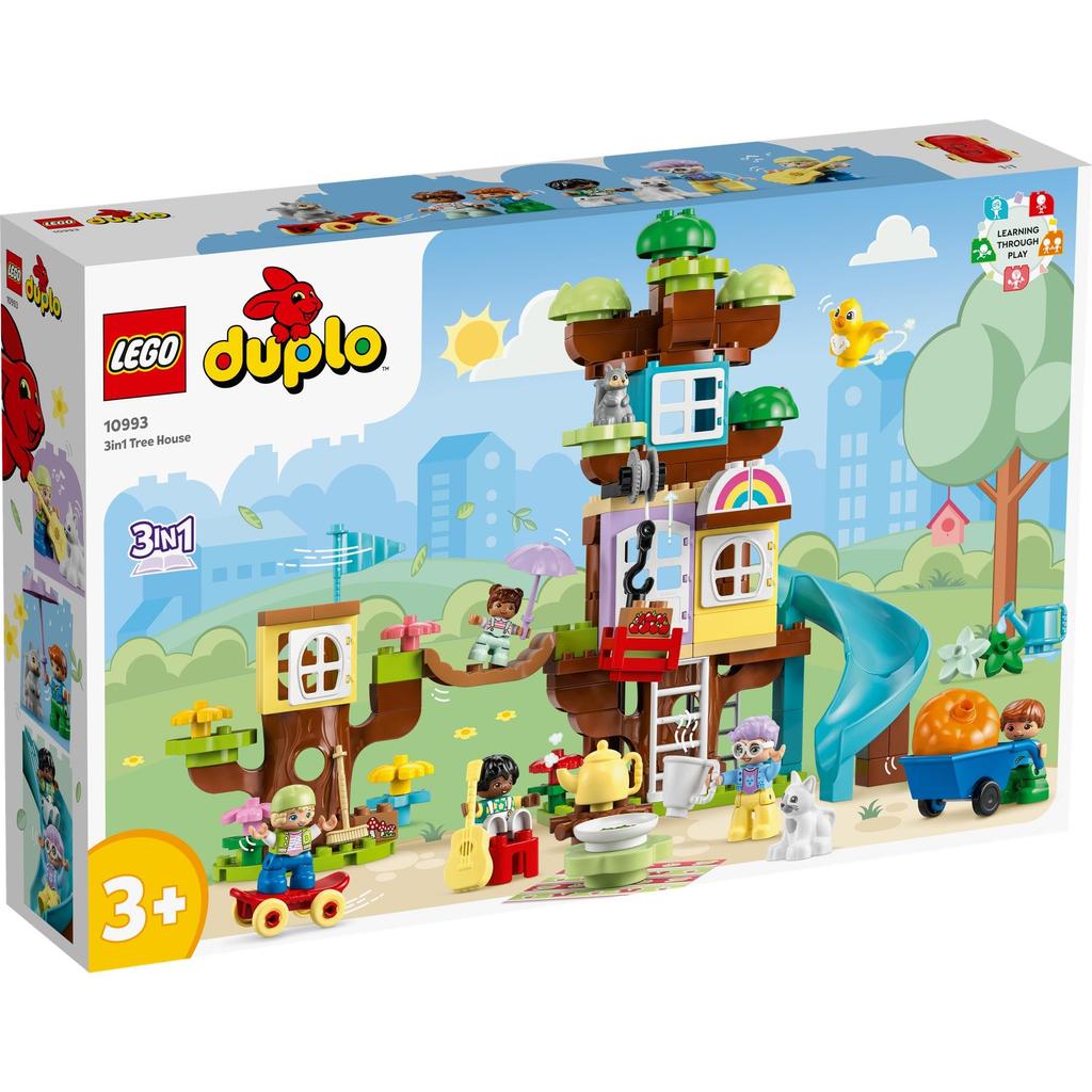 LEGO Duplo Town 3-in-1 Treehouse Toy, Birthday Gift, Educational Building Blocks, Pretend Play for Boys and Girls, Ages 1.5, 2, and 6 Years Old, 10993
