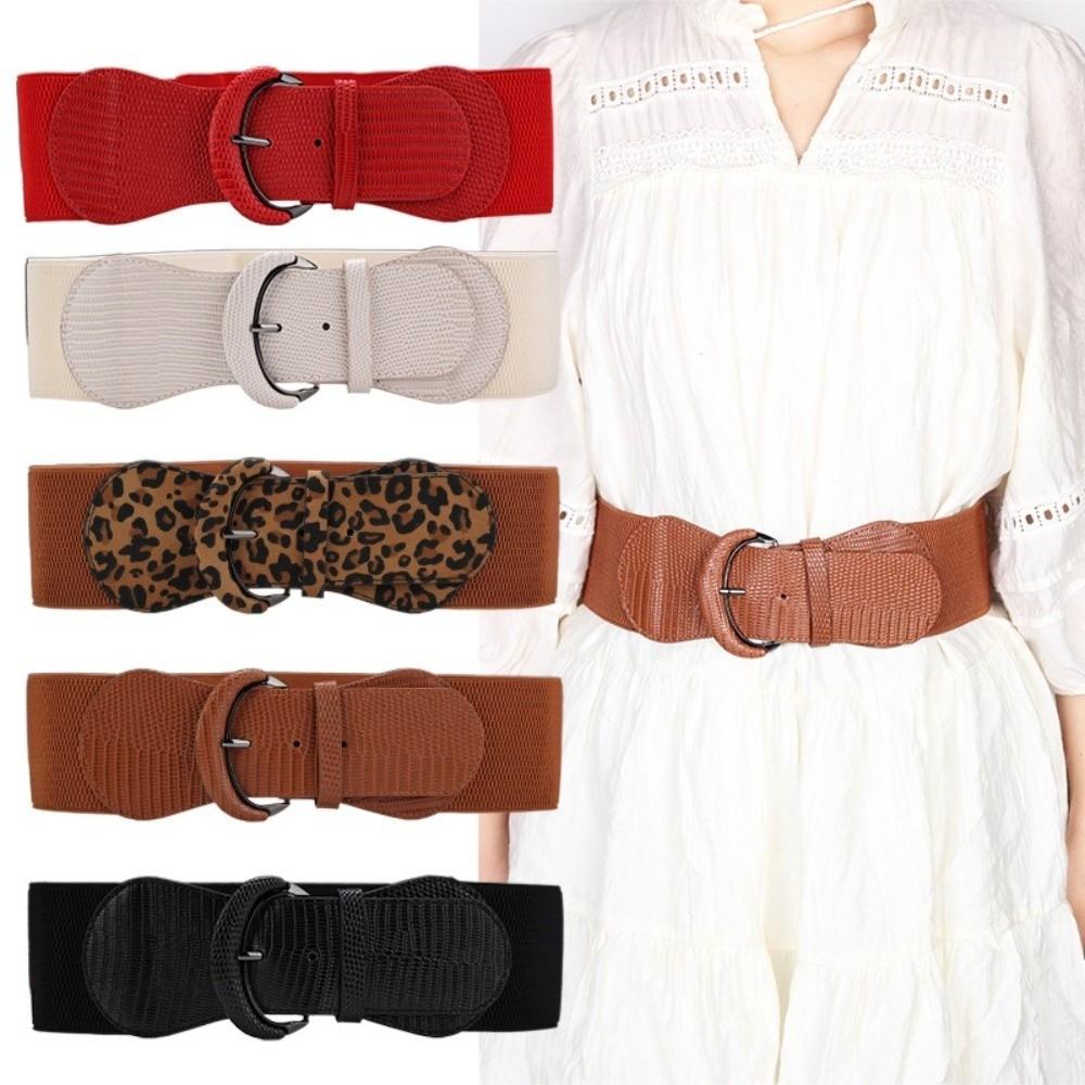 Cloth Stretchy Cummerbunds Leopard Print Wide Waist Belt Slimming Female Waistband Dress