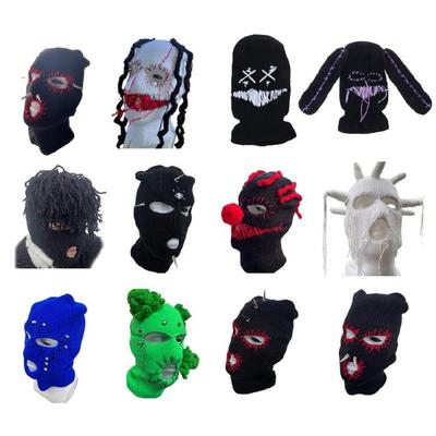Winter Warm Cap Knit Beanie Hat Halloween Unisex Balaclava Hat Soft Headwear