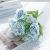 1/5PCS Artificial Flower 4 Bunches Silk Peony Hydrangea Festival Wreath Decor Vase Home Room Garden Wedding Wreath Bouquet props