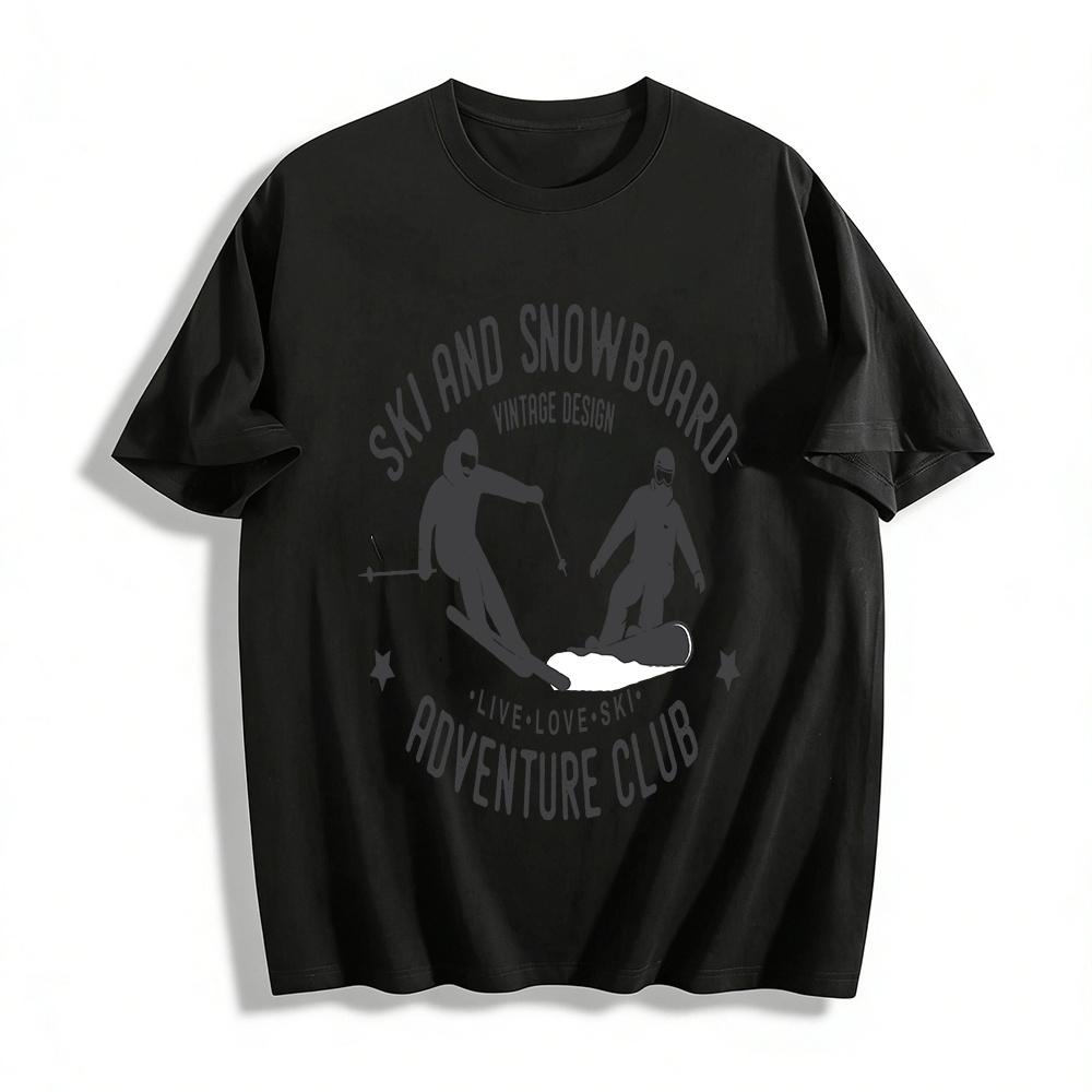 

Vintage Ski Snowboard Adventure Club Graphic Casual Top Pure cotton T-shirt XXS