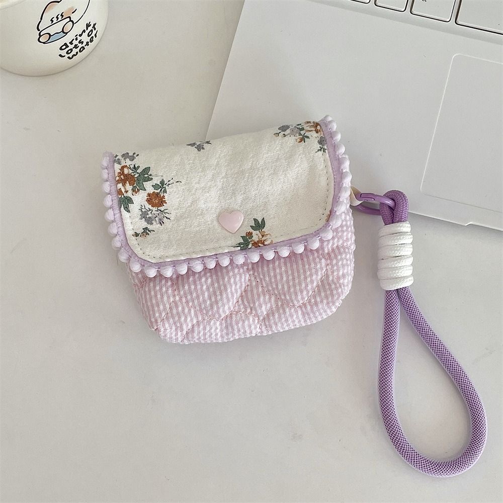 Flower Floral Coin Purse Pinted Mini Storage Bag Portable Small Makeup Lipstick Bag  Daily