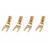 WYVERN AUDIO HIFI Copper Y-Lug Terminals (Set of 4 or 8) L-Shaped Solderless Spade Plugs (Y-Lug Plugs) with Gold-Plated 4.2mm Cable Sockets (Set of 4,
