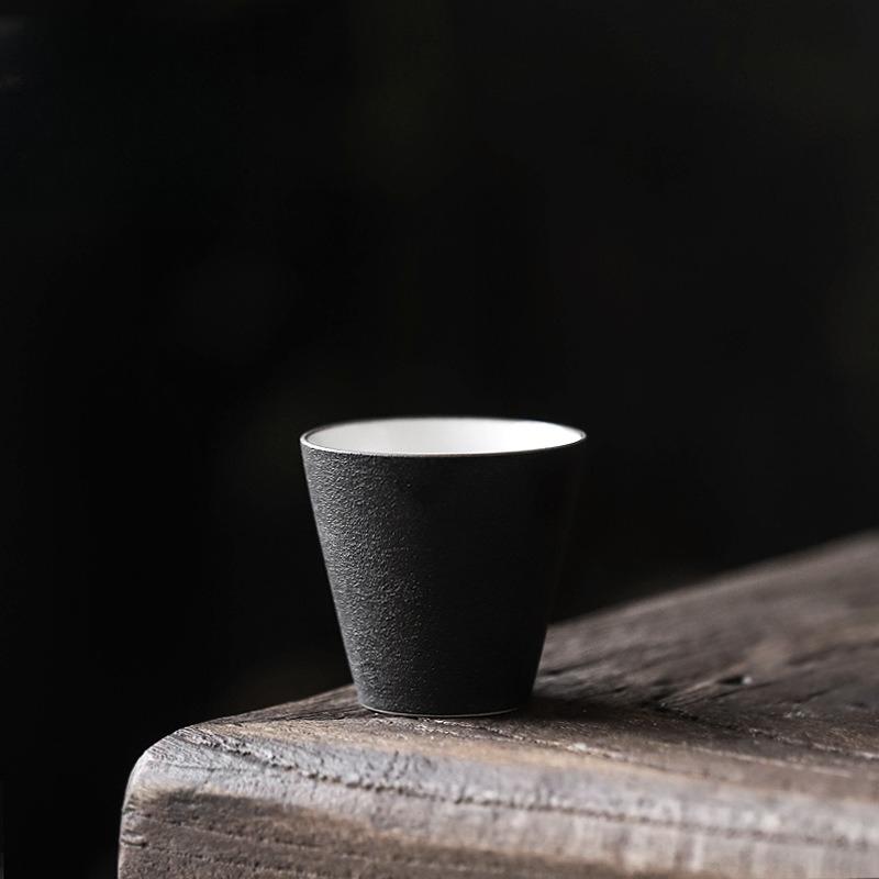 Handcrafted Chinese Black Clay Kung Fu Tea Set - Conical Zen Tea Cups, Ceramic Gongfu Tea Ceremony Accessories for Home & Gifts