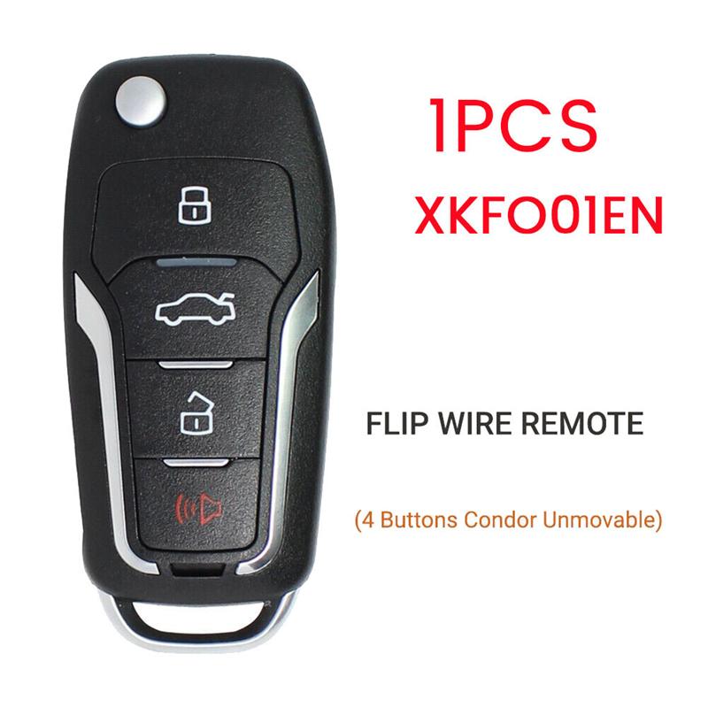 1 Piece For Xhorse XKFO01EN Car Remote Key Car Remote Smart Key Fob Flip 4 Button For Ford Style For VVDI Key Tool