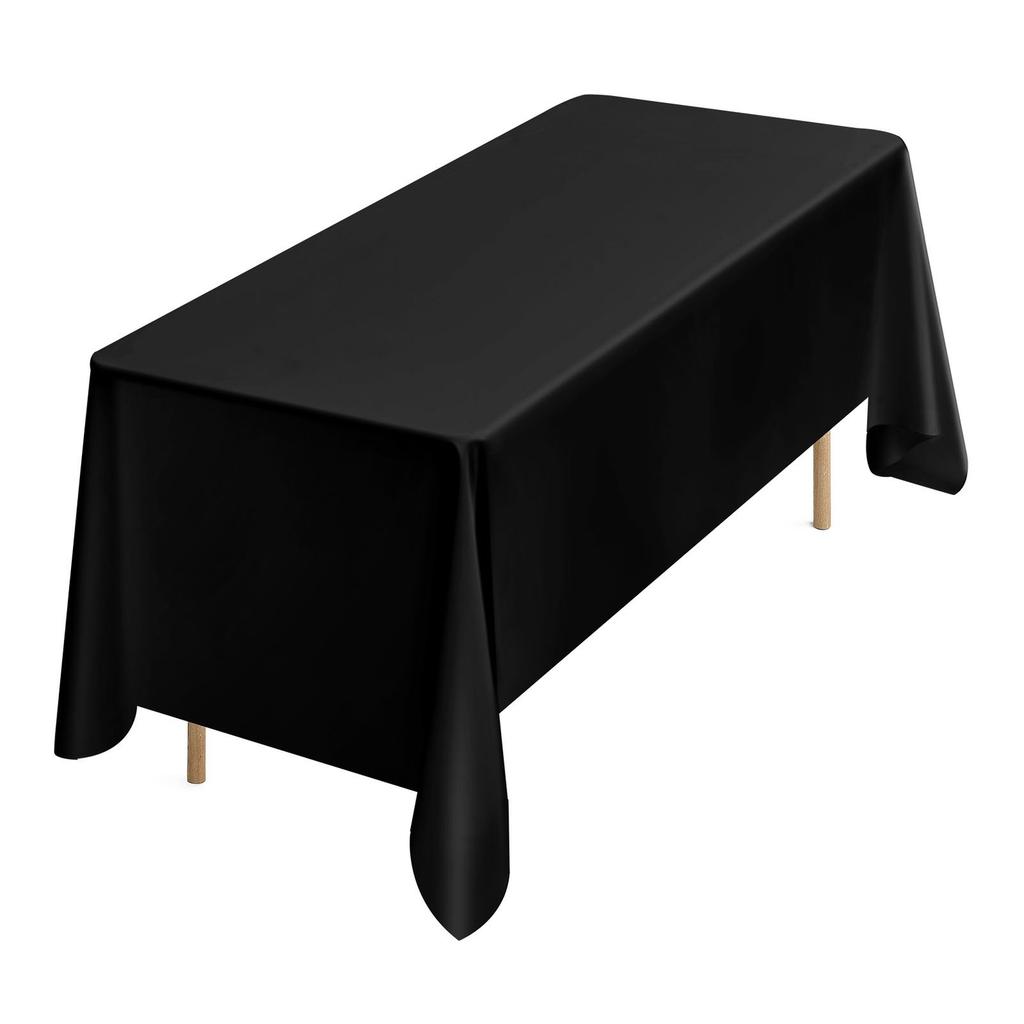 Black Tablecloths for Rectangle Tables, 6 Pack, 70 x 120 Inches, Reusable and Machine Washable Table Clothes, Wrinkle-Resistant Polyester Fabric Table
