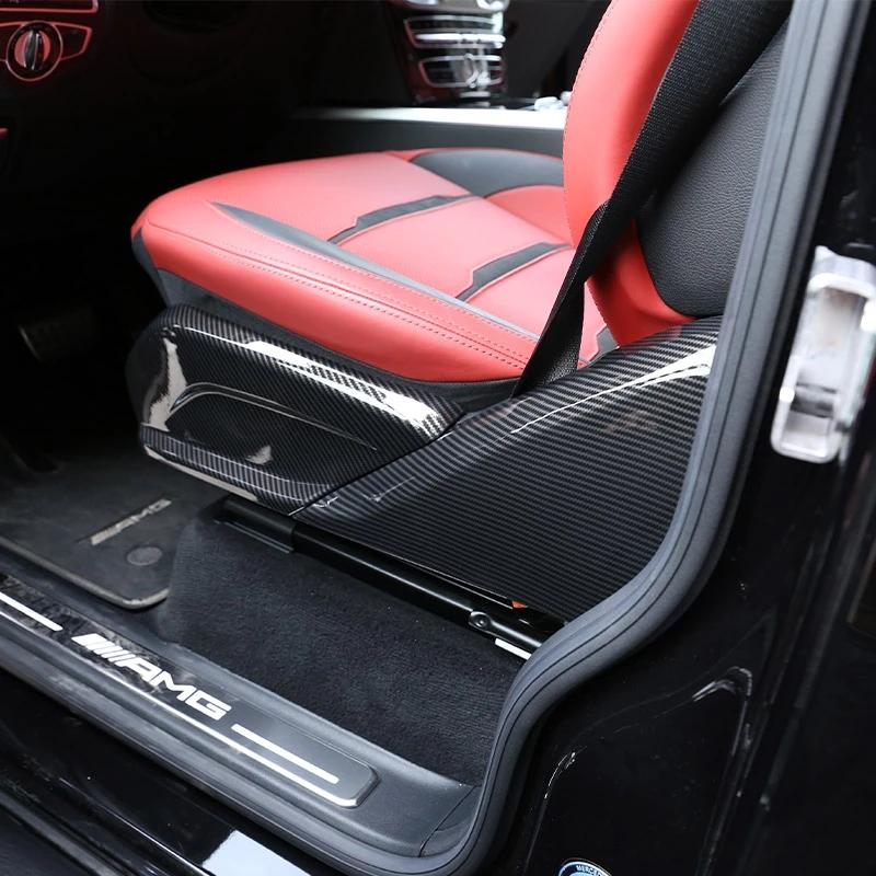 ABS Blizgus Juodas Anglies Pluošto Automobilio Sėdynės Šoninės Apdailos Panelės Aksesuarai Mercedes Benz G Klasės W463
