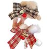 Festive Plush Bow Tassel Bell Claw Clip for Updo Hairstyles