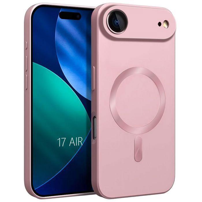 Coque de Téléphone - E.F.Connection - pour iPhone Air - Silicone Souple avec Cercle Magnétique Rose