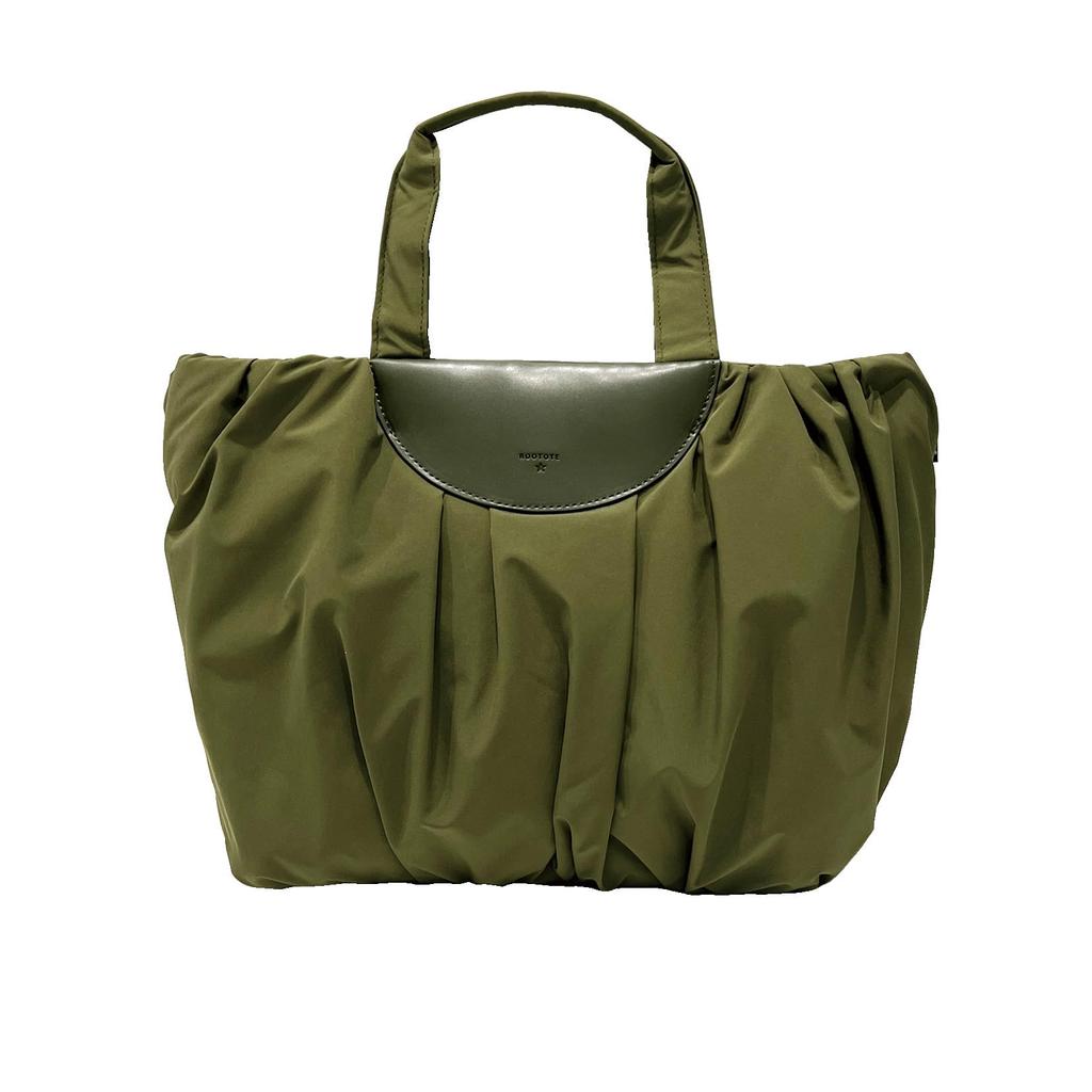 1343 Soft Pleated A4 Horizontal Tote Bag SC Medium Pumpkin [Rootote] (02 Khaki)