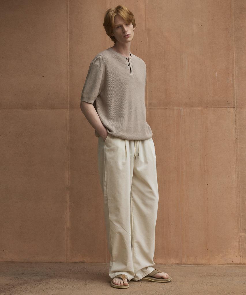 Wednesday Oasis Cool Washable Henley Neck Half Knit_6 Colors
